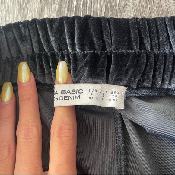 Zara Navy Blue Velvet Sweatpants - Picture 5 of 5